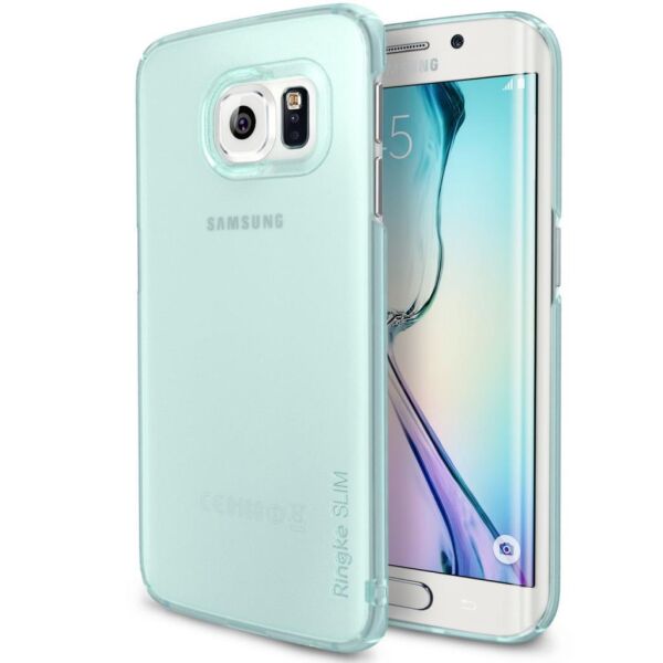 Ringke Slim Frost Galaxy S6 Edge ile Uyumlu Kılıf Mint 4 Tarafı Saran Tam Koruma İnce Buzlu Şeffaf