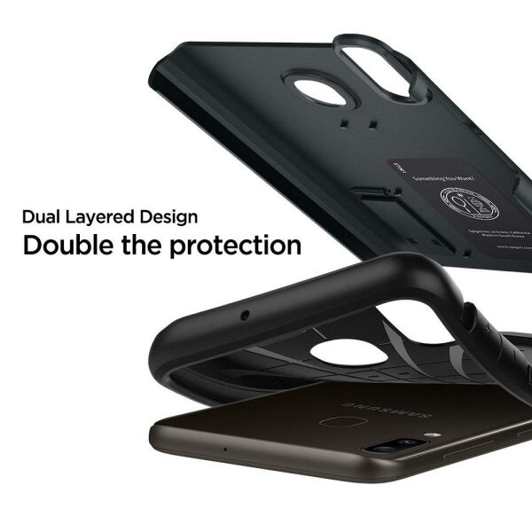 Spigen Galaxy M10s / A30 / A20 ile Uyumlu Kılıf Slim Armor Metal Slate