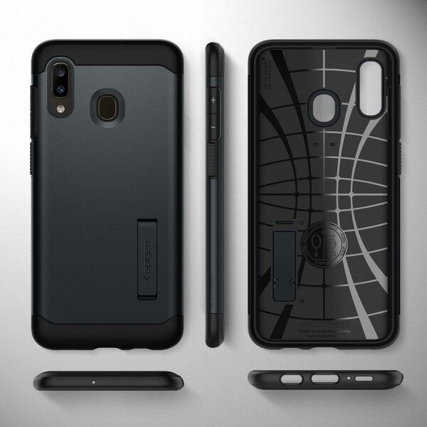 Spigen Galaxy M10s / A30 / A20 ile Uyumlu Kılıf Slim Armor Metal Slate