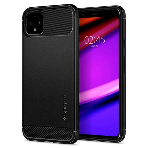 Spigen Pixel 4 XL ile Uyumlu Kılıf Rugged Armor Matte Black