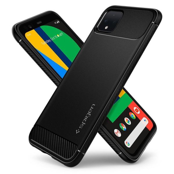 Spigen Pixel 4 ile Uyumlu Kılıf Rugged Armor Matte Black