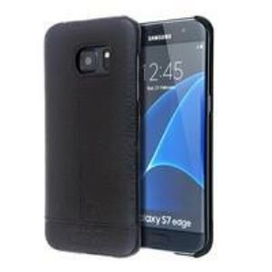 Pierre Cardin Galaxy S7 Edge ile Uyumlu Deri Arka Koruma Paneli Siyah PCL-P03