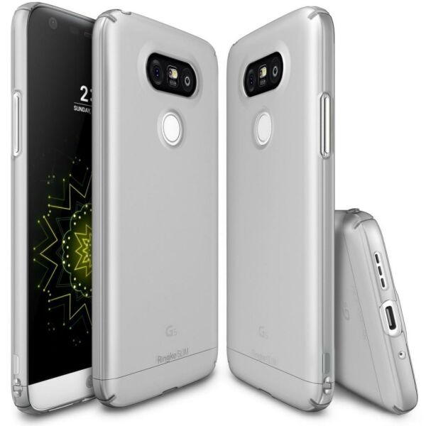 Ringke Slim Frost G5 ile Uyumlu Kılıf Gray4 Tarafı Saran Tam Koruma İnce Buzlu Şeffaf