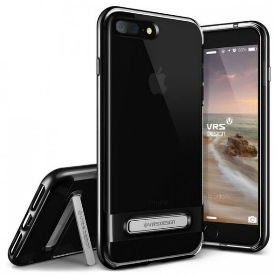 VRS Design iPhone 8 Plus / 7 Plus ile Uyumlu Crystal Bumper Kılıf Jet Black (Out)