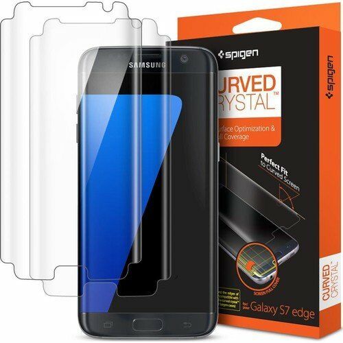 Spigen Galaxy S7 Edge ile Uyumlu Ekran Koruyucu Curved Crystal HD Kavisli Tam Kaplayan (x2)