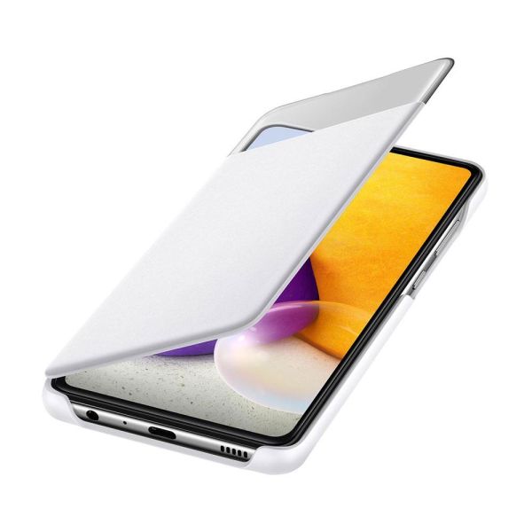 Galaxy A52 ile Uyumlu S View Cüzdan Kılıf Beyaz EF-EA525PWEGTR