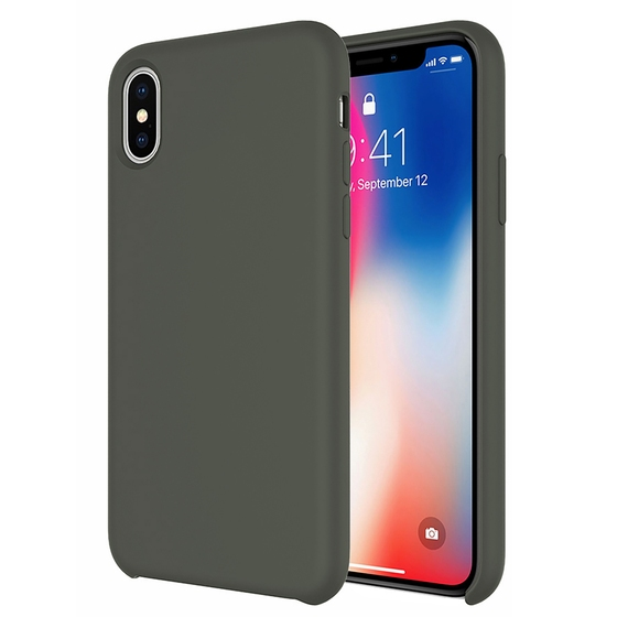 Buff iPhone Xs Max ile Uyumlu Rubber Fit Kılıf Dark Olive