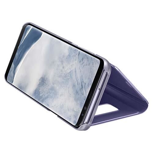 Galaxy S8 Plus ile Uyumlu Clear View Cover Kılıf Mor EF-ZG955CVEGWW