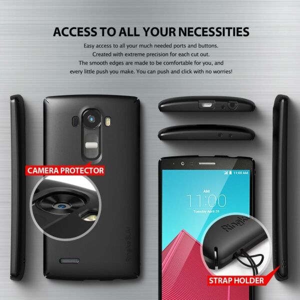 Ringke Slim G4 ile Uyumlu Kılıf SF Black 4 Tarafı Saran İnce Şık Tasarım