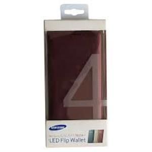 Galaxy Note 4 ile Uyumlu Led Flip Kılıf (Bordo)-EF-NN910BREGWW (Out)