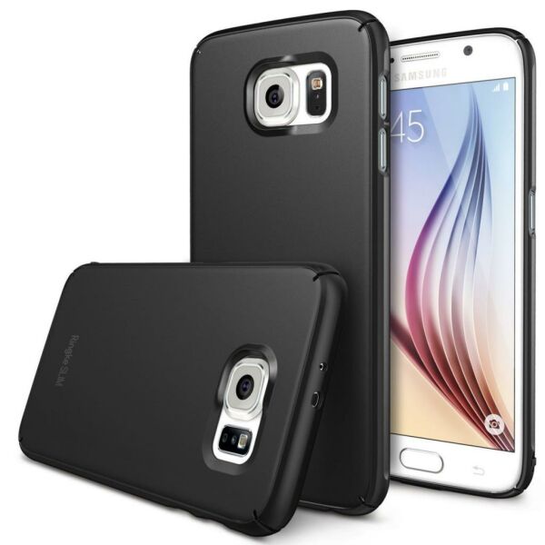 Ringke Slim Galaxy S6 ile Uyumlu Kılıf SF Black 4 Tarafı Saran İnce Şık Tasarım