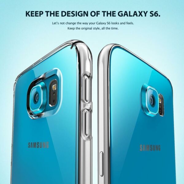 Ringke Slim Galaxy S6 ile Uyumlu Kılıf Crystal View 4 Tarafı Saran İnce Şık Tasarım
