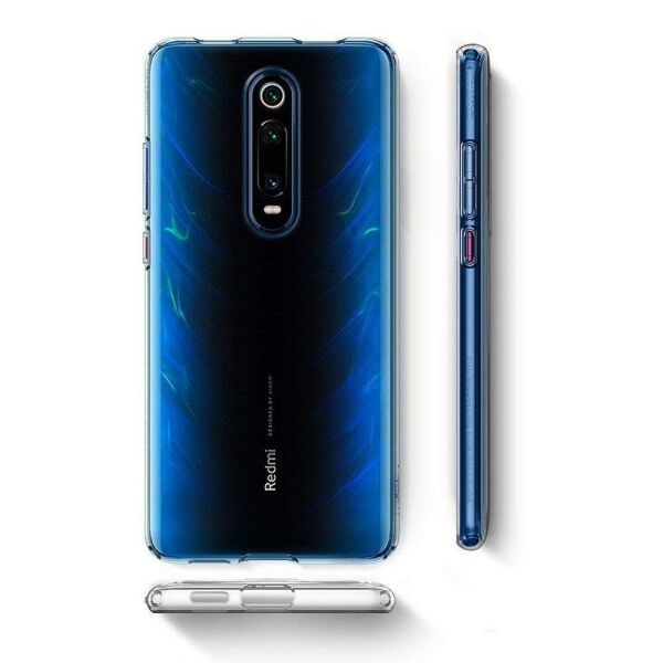 Spigen Mi 9T / Mi 9T Pro ile Uyumlu Kılıf Liquid Crystal 4 Tarafı Tam Koruma Crystal Clear