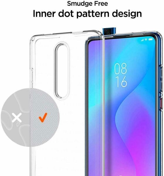 Spigen Mi 9T / Mi 9T Pro ile Uyumlu Kılıf Liquid Crystal 4 Tarafı Tam Koruma Crystal Clear