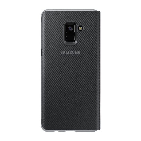 Galaxy A8 Plus (2018) ile Uyumlu Neon Flip Koruyucu Kılıf Siyah EF-FA730PBEGWW