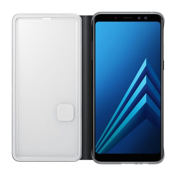 Galaxy A8 Plus (2018) ile Uyumlu Neon Flip Koruyucu Kılıf Siyah EF-FA730PBEGWW