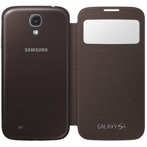 Galaxy S4 ile Uyumlu S View Cover Kılıf Kahve EF-CI950BAEGWW (Out)