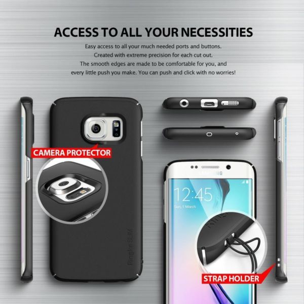 Ringke Slim Galaxy S6 Edge ile Uyumlu Kılıf Royal Gold 4 Tarafı Saran İnce Şık Tasarım