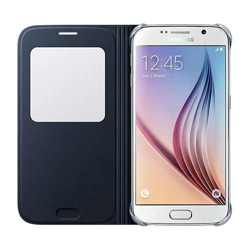 Galaxy S6 ile Uyumlu S View Cover (Deri Görünümlü) Lacivert EF-CG920PBEGWW (Out)