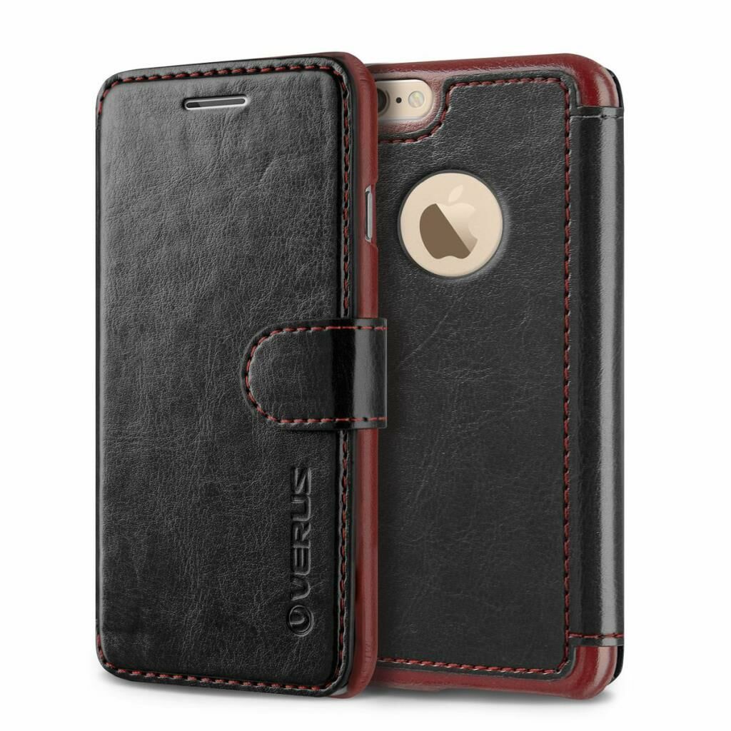Verus iPhone 6 Plus ile Uyumlu Wallet Layered Dandy Diary Black Wine