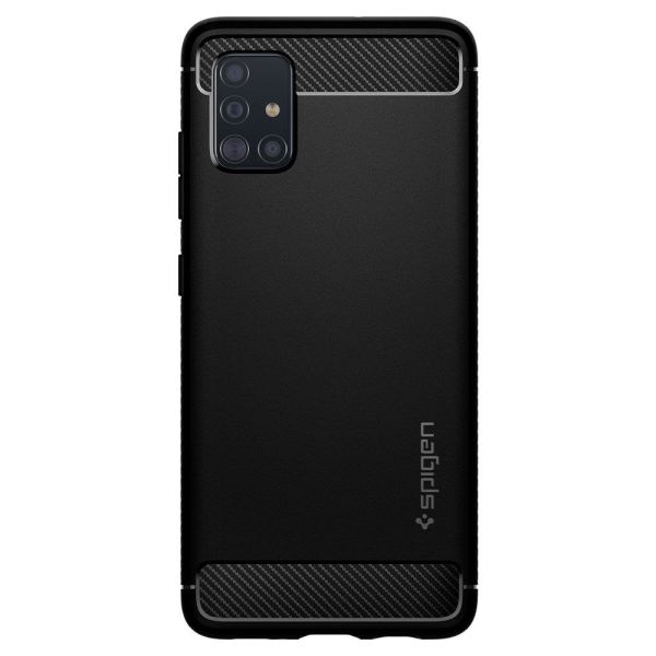Spigen Galaxy A51 ile Uyumlu Kılıf Rugged Armor Matte Black