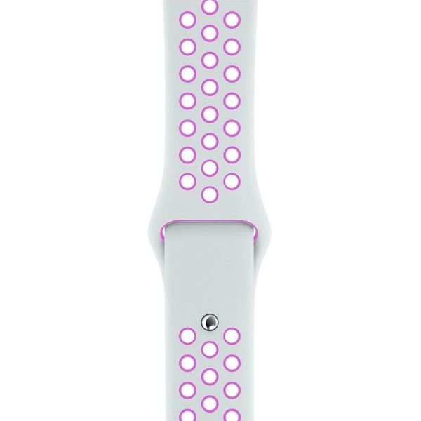 Apple Watch ile Uyumlu 42-44mm Silikon Kayış Beyaz/Pembe