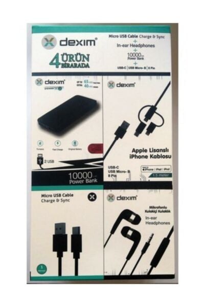 Dexim Powerbank Kulaklık Kablo Set