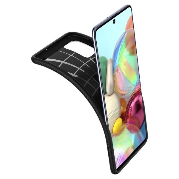 Spigen Galaxy A71 ile Uyumlu Kılıf Liquid Air Matte Black