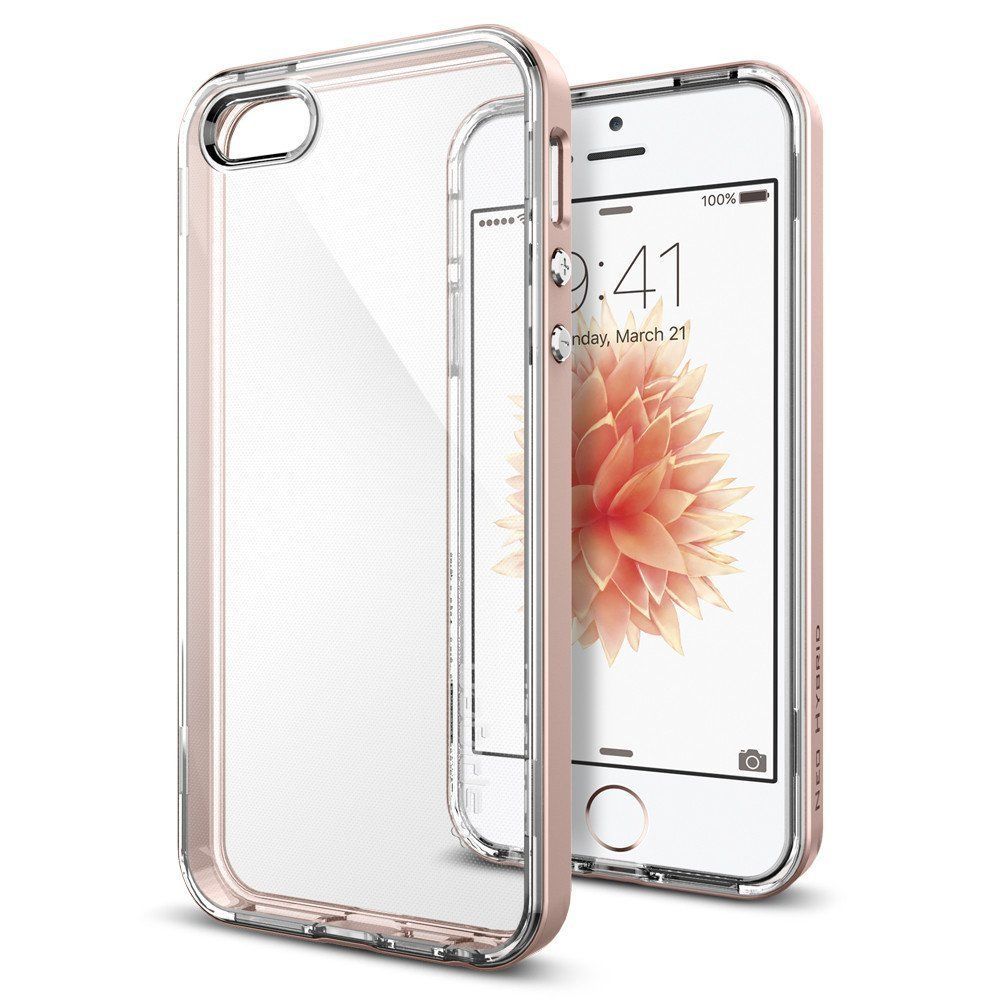 Spigen iPhone 5,5s,SE ile Uyumlu Kılıf Neo Hybrid Crystal Rose Gold