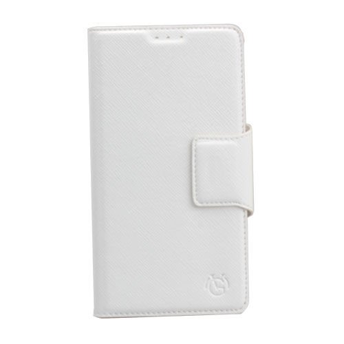 Jopus G3 ile Uyumlu D855 Yan Model Kapaklı Kartlıklı Kılıf Beyaz