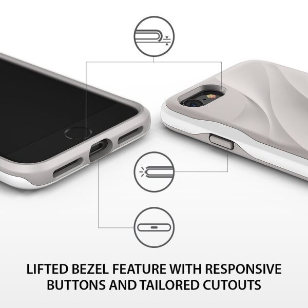 Ringke Wave iPhone 7/8 ile Uyumlu KIlıf Gray White