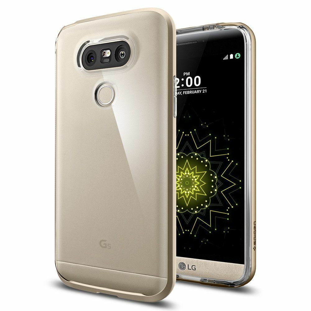 Spigen G5 ile Uyumlu Kılıf Neo Hybrid Crystal Champagne Gold
