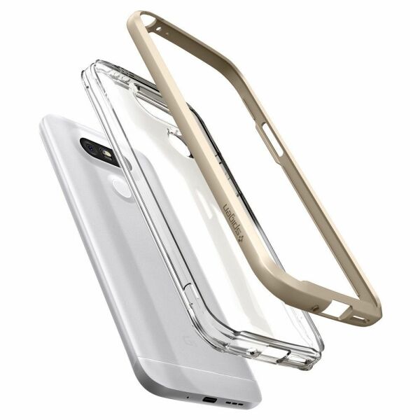 Spigen G5 ile Uyumlu Kılıf Neo Hybrid Crystal Champagne Gold