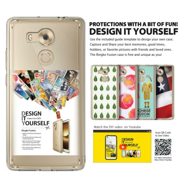 Ringke Fusion Mate 8 ile Uyumlu Kılıf Smoke Black TPU Bumper Extra Darbe Emici