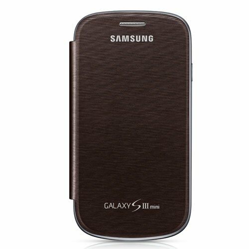 Galaxy S3 Mini i8190 i8200 ile Uyumlu Flip Cover Kılıf Kahverengi EFC-1M7FAEGSTD