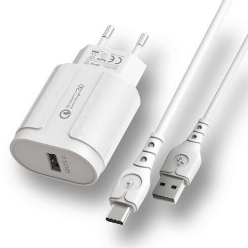 Jopus Universal Type C JO-QU01 Grow 2in1 QC 22.5W Şarj Seti Beyaz