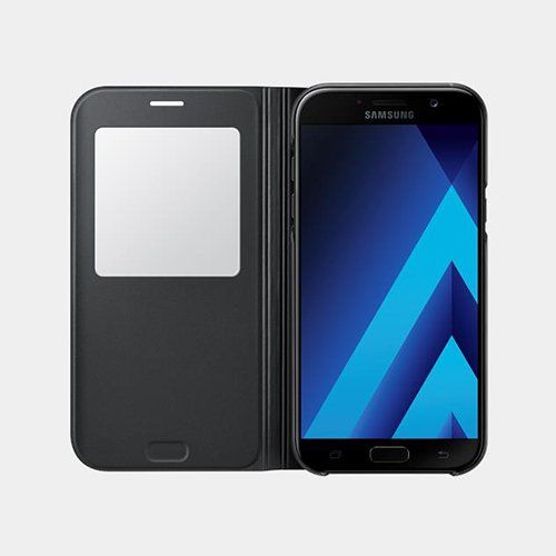 Galaxy A7(2017) ile Uyumlu S View Cover Siyah EF-CA720PBEGWW