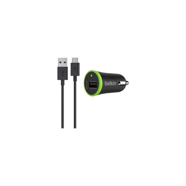 Belkin Type-C USB Araç Şarj Cihazı + USB-C Kablo Siyah