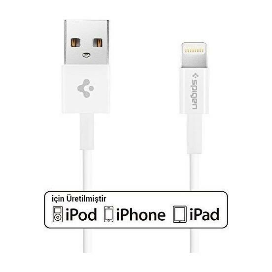 Spigen Essential Lightning Şarj ve Data Kablo (1 Metre) MFI Lisanslı Made For Apple C10LS Beyaz