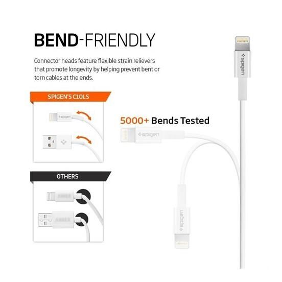 Spigen Essential Apple Lightning Şarj ve Data Kablo (1 Metre) MFI Lisanslı Made For Apple C10LS