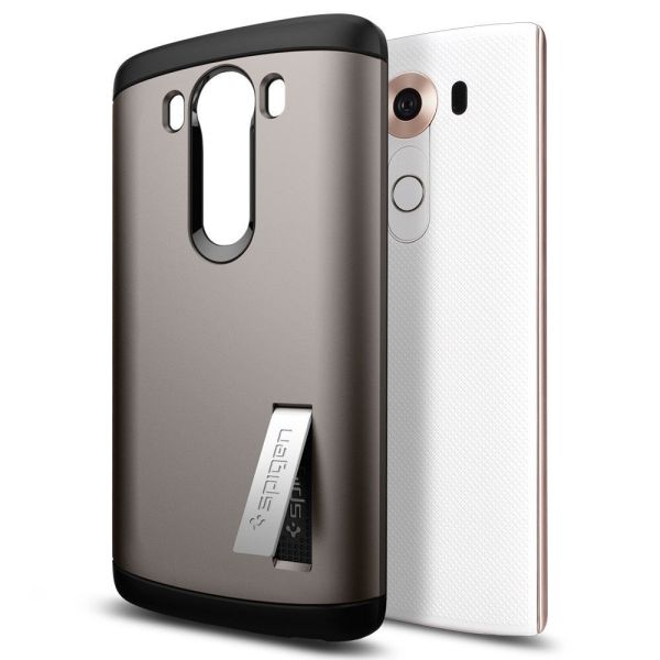 Spigen V10 ile Uyumlu Kılıf Slim Armor Gun Metal