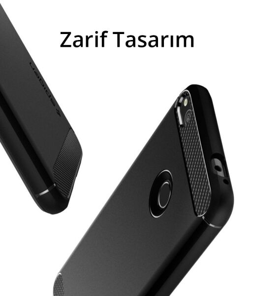 Spigen P9 Lite 2017, P8 Lite 2017, GR3 2017, Nova Lite, Honor 8 Lite ile Uyumlu Kılıf Rugged Armor Black