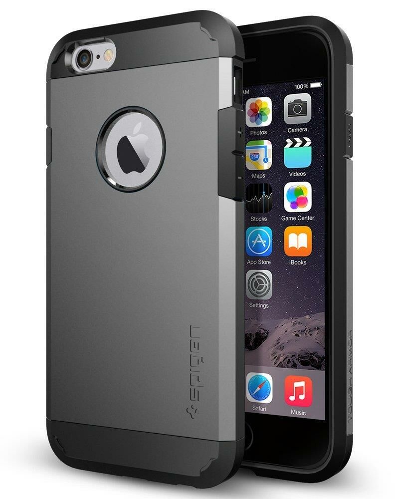 Spigen iPhone 6/6s ile Uyumlu Kılıf Tough Armor Gun Metal