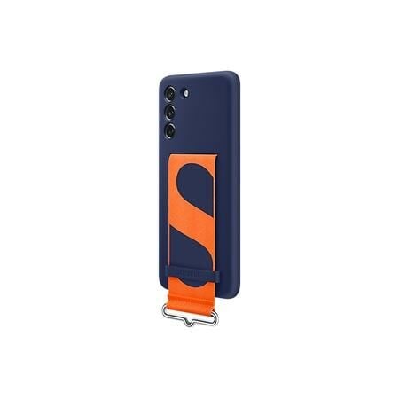 Galaxy S21 FE ile Uyumlu Kayışlı Silikon Kılıf Lacivert-EF-GG990TNEGWW