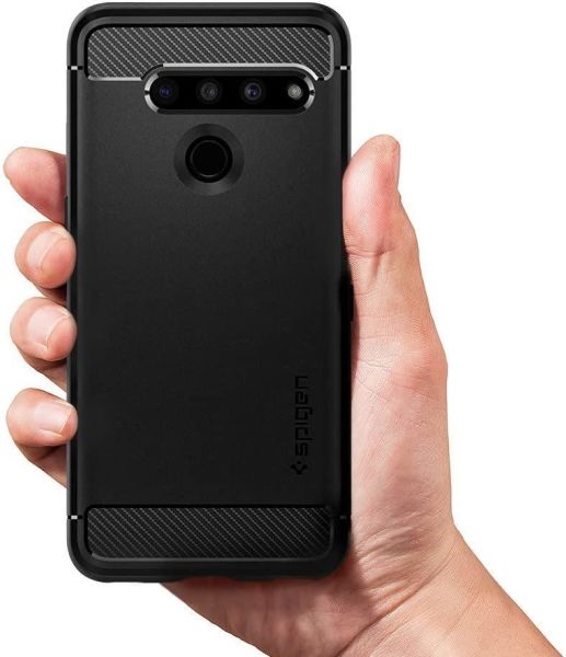 Spigen V50 ThinQ ile Uyumlu Kılıf Rugged Armor Black