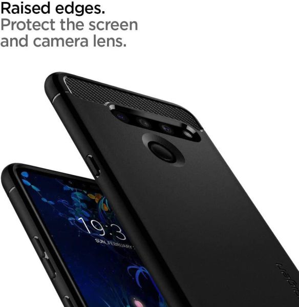 Spigen V50 ThinQ ile Uyumlu Kılıf Rugged Armor Black