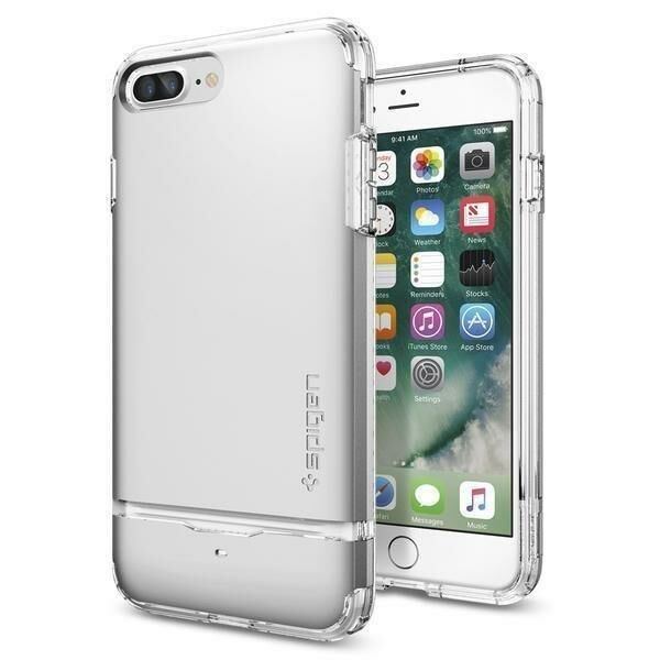 Spigen iPhone 7 Plus / 8 Plus ile Uyumlu Kılıf Flip Armor Satin Silver
