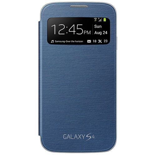 Galaxy S4 i9500 ile Uyumlu S View Cover Kılıf Koyu Mavi EF-CI950BLEGWW (Out)