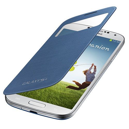 Galaxy S4 i9500 ile Uyumlu S View Cover Kılıf Koyu Mavi EF-CI950BLEGWW (Out)