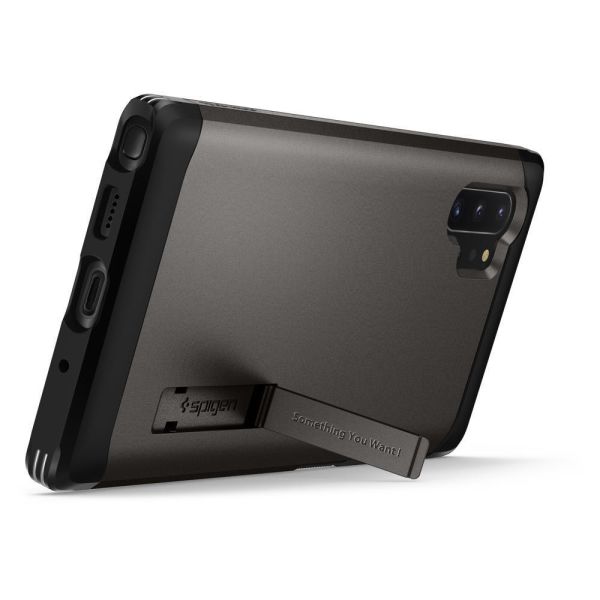 Spigen Galaxy Note 10 Plus ile Uyumlu Kılıf Tough Armor Gunmetal